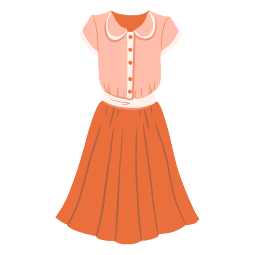 Female vintage outfit illustration - Transparent PNG & SVG vector file