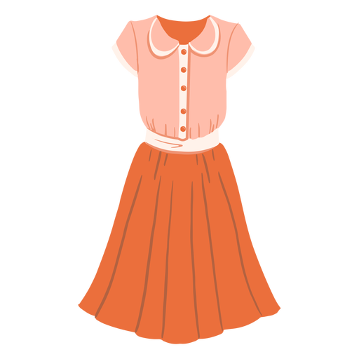 Ilustração de roupa vintage feminina Desenho PNG