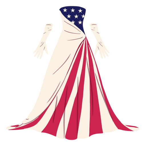 Formale amerikanische gemusterte Kleidillustration PNG-Design