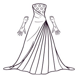 Formale amerikanische gemusterte Kleid Strich PNG-Design