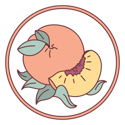 Ilustración de melocotón de fruta Diseño PNG