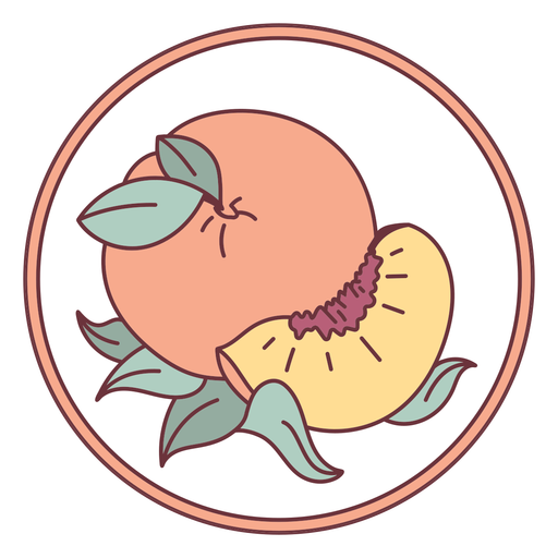 Ilustração de frutas pêssego Desenho PNG