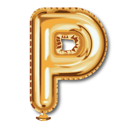Goldener Buchstabe Ballon Alphabet p Grafik PNG-Design