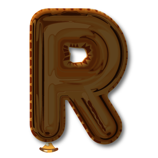 Golden letter balloon alphabet r