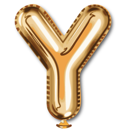 Golden letter balloon alphabet y