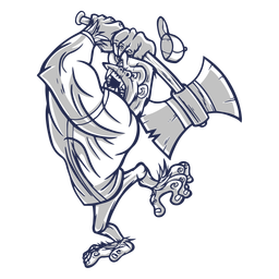 Ilustração de machado zangado de gorila Desenho PNG