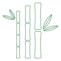 Hierba bambú planta hojas trazo Diseño PNG