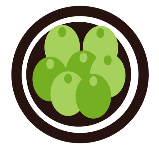 Uvas verdes fruta plana