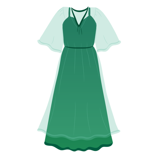 Green dress outfit illustration PNG Design