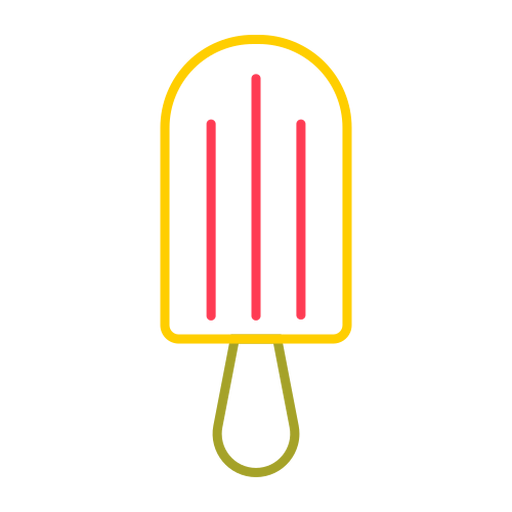 Ice cream popsicle colorful stroke PNG Design