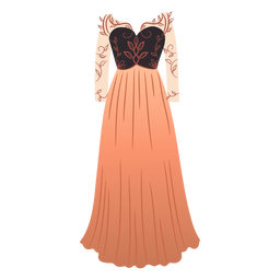 Outfit female patterned dress illustration PNG Design