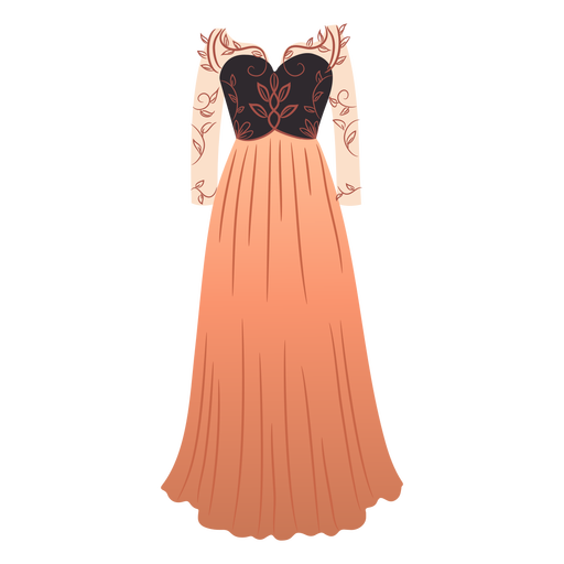 Outfit weibliche gemusterte Kleid Illustration PNG-Design