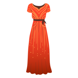 Outfit long female dress illustration PNG Design Transparent PNG