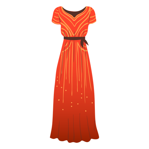 Ilustração de vestido longo feminino Desenho PNG