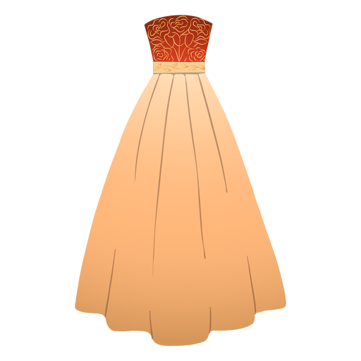 Ilustración de vestido de mujer sin tirantes de traje Diseño PNG