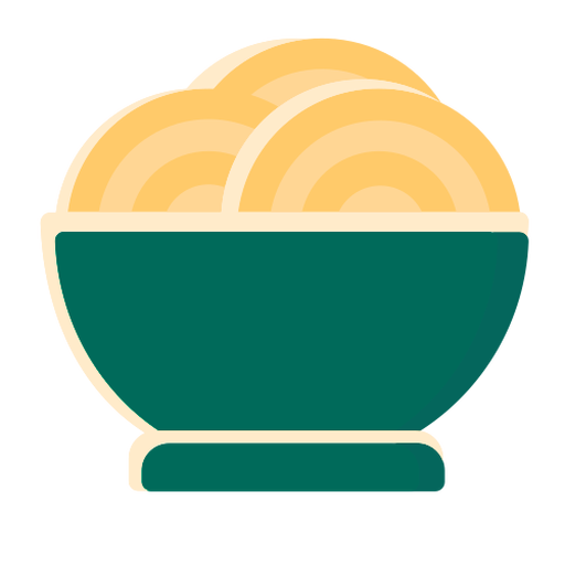 Pasta bowl spaguetti flat PNG Design