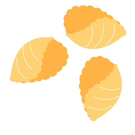 Pasta Conchiglie Schale flach PNG-Design