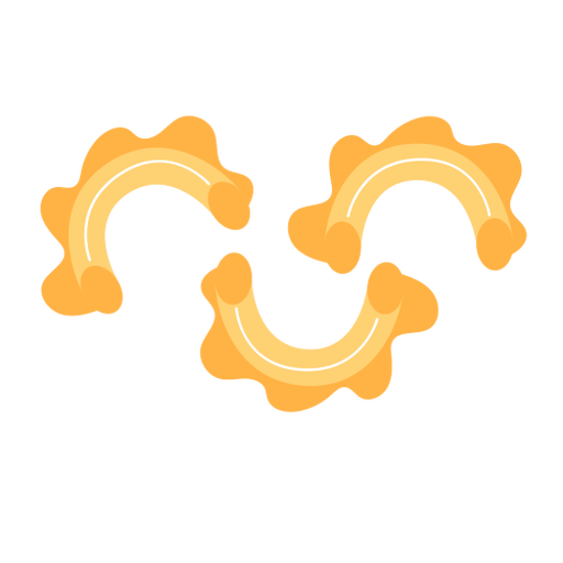 Pasta macaroni food flat PNG Design