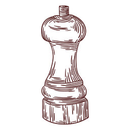 Moinho de pimenta desenhado à mão Desenho PNG