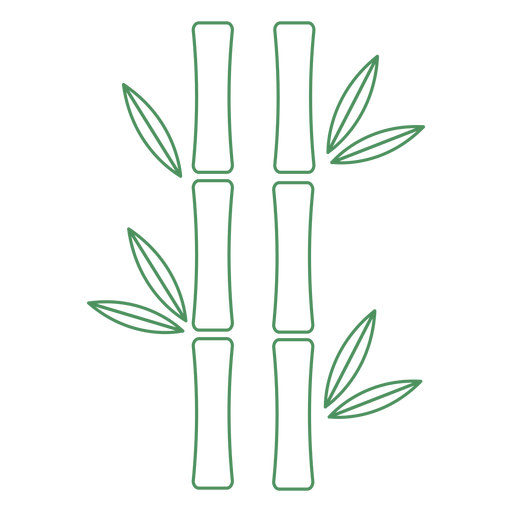 Plant bamboo green wood stroke PNG Design