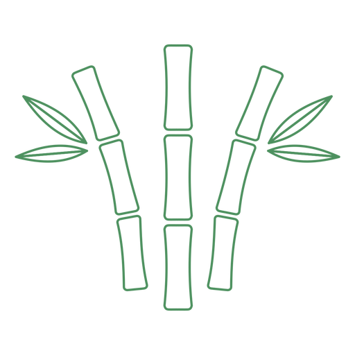 Plant bamboo leaves stroke PNG Design