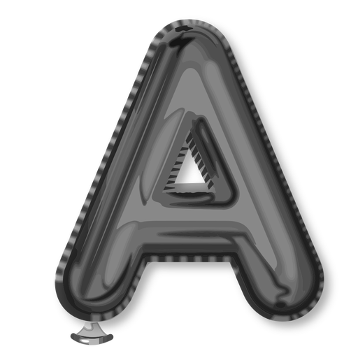 Silberbuchstabe Ballon Alphabet a PNG-Design