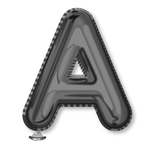 Silver letter balloon alphabet a PNG Design