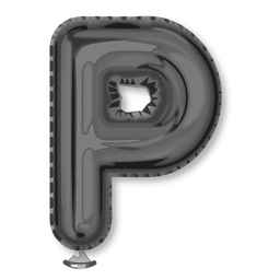 Alfabeto de globo letra plata p