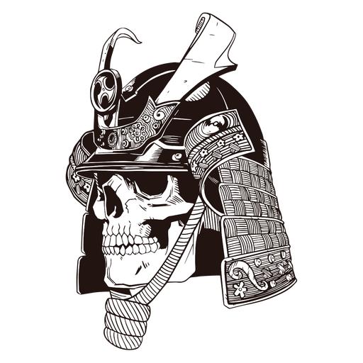 Schädel-Samurai-Hand gezeichnet PNG-Design