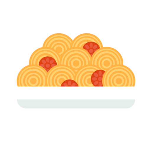 Spaguetti comida plana