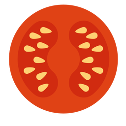 Tomatenscheibe flach PNG-Design Transparent PNG