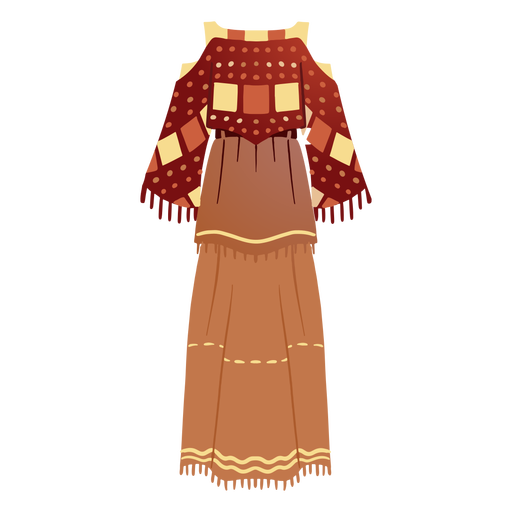 Traditional native american outfit illustration