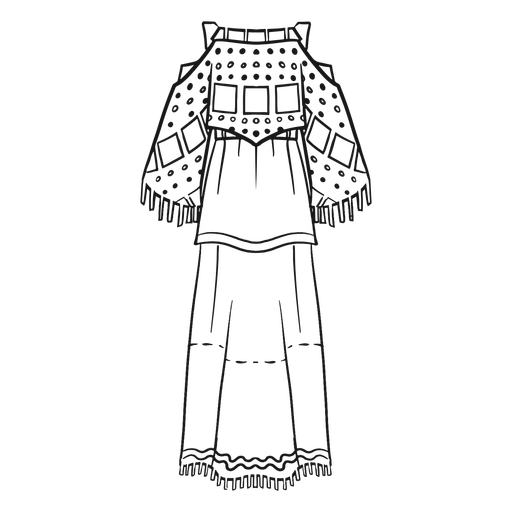 Traditional native american outfit stroke PNG Design