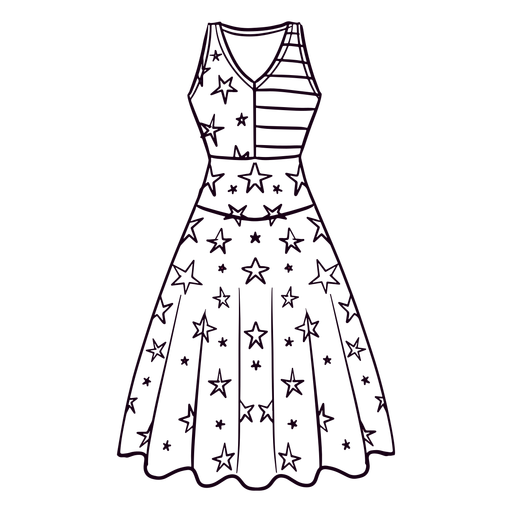 Curso de vestido estampado dos Estados Unidos Desenho PNG