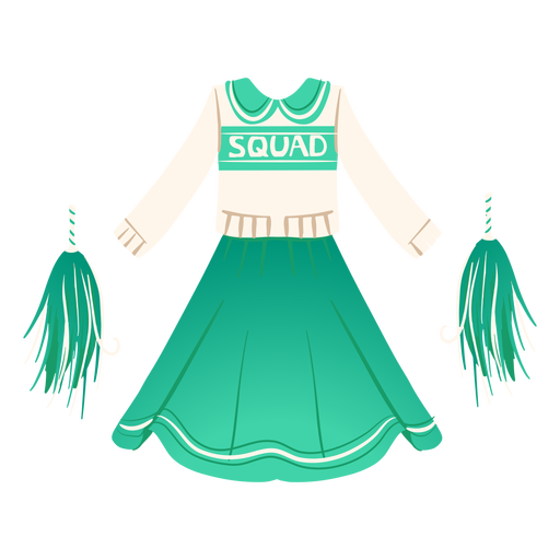 Vintage Cheerleader Outfit flach PNG-Design