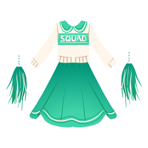 Vintage cheerleader outfit flat PNG Design