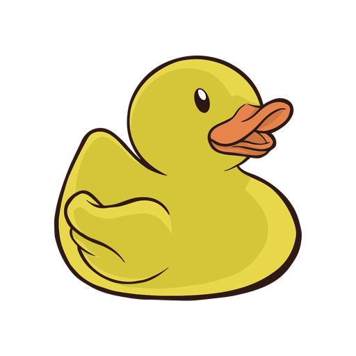 Ilustración de pato de goma amarillo Diseño PNG