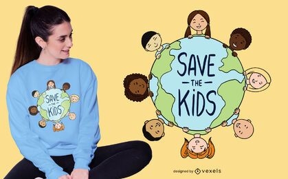 Diseño de camiseta Save the Kids