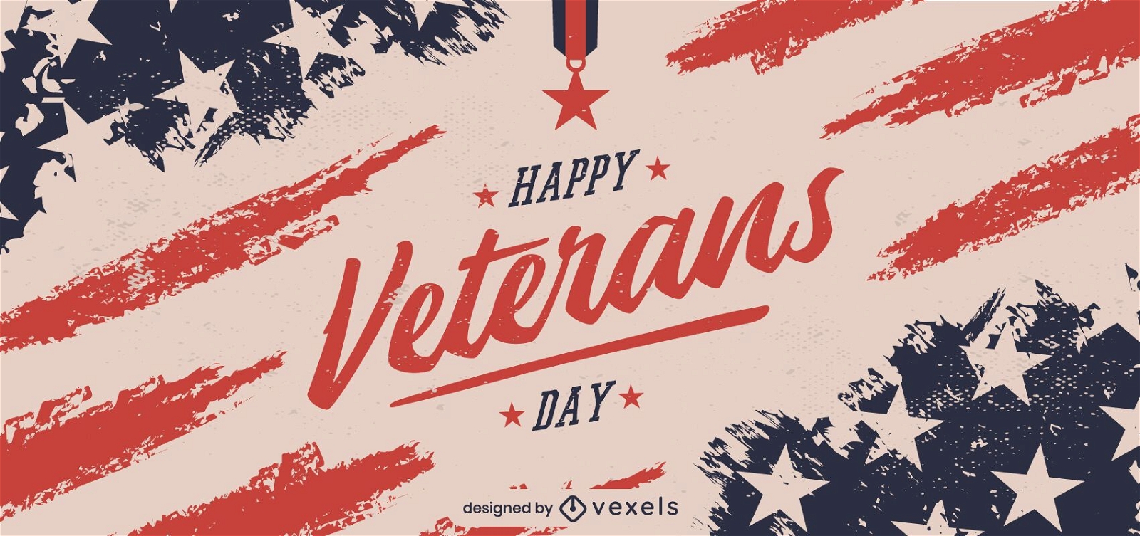 Happy veterans day banner design