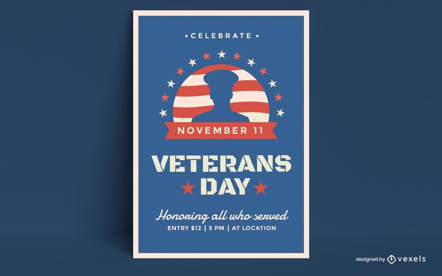 Design de cartaz do dia dos veteranos