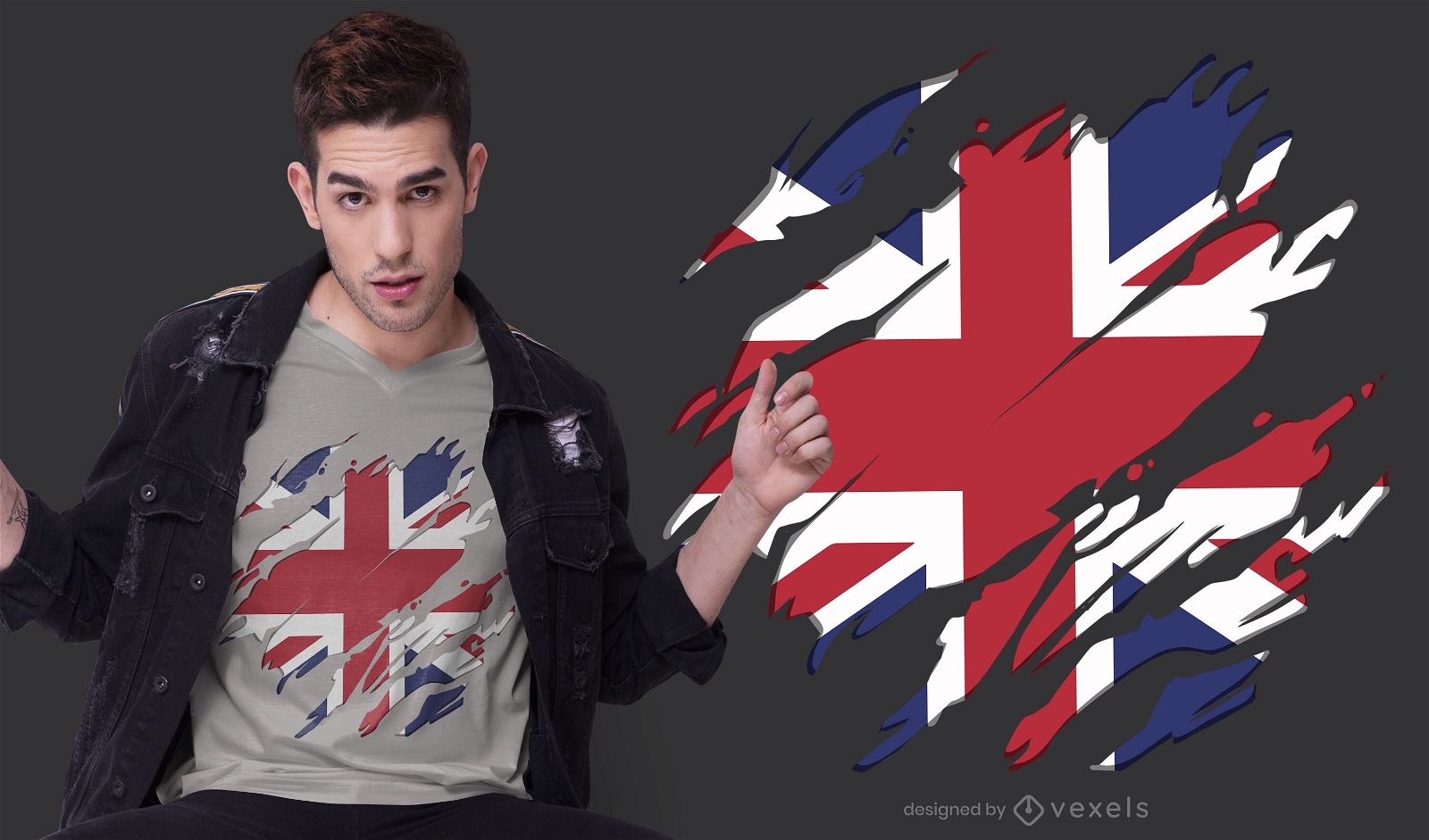Design de t-shirt com bandeira do Reino Unido