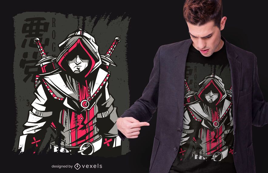 Dark Medieval Assassin T-shirt Design Dark Medieval Assassin T-shirt Design