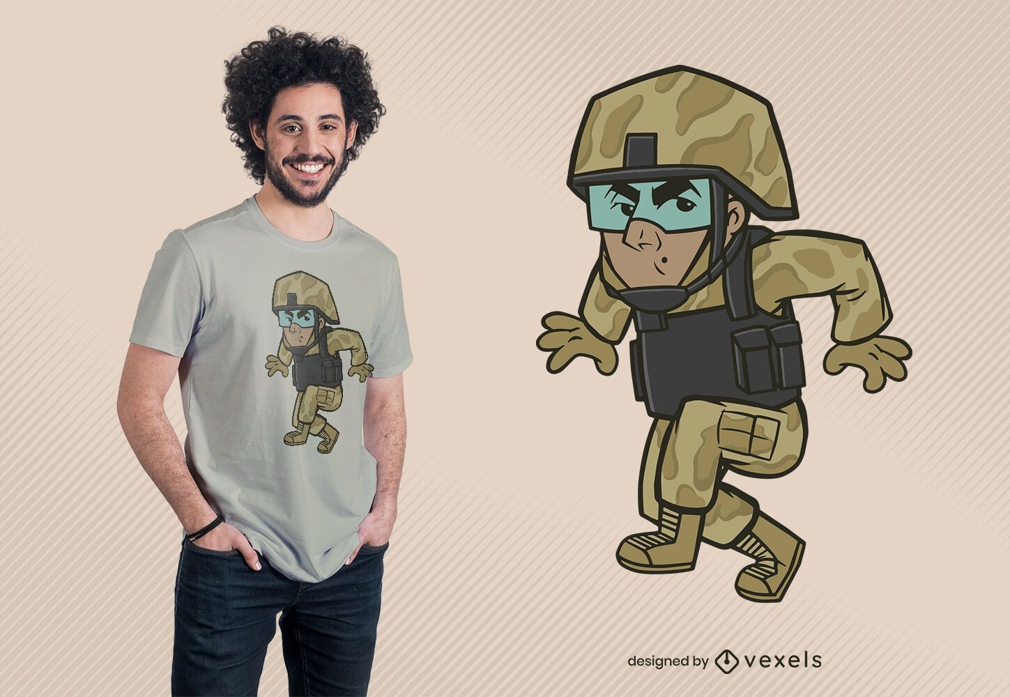 Sneaky soldier t-shirt design