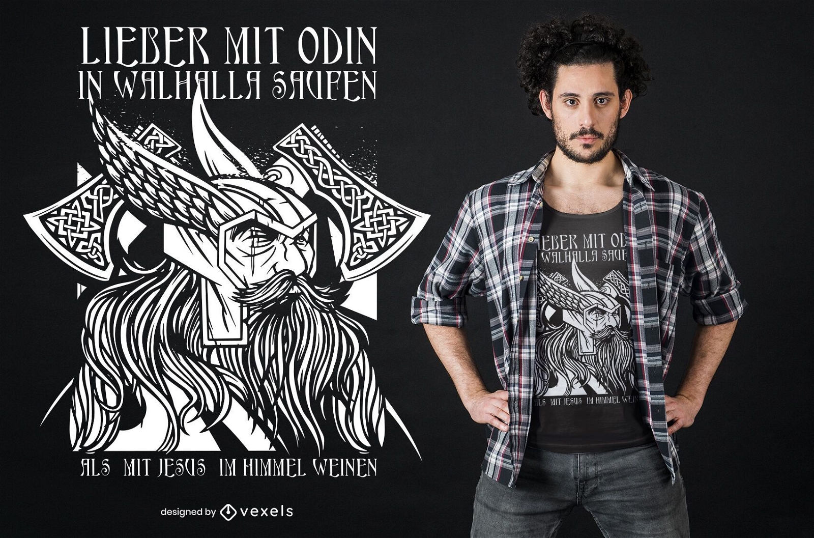 Design de camiseta Odin Valhalla