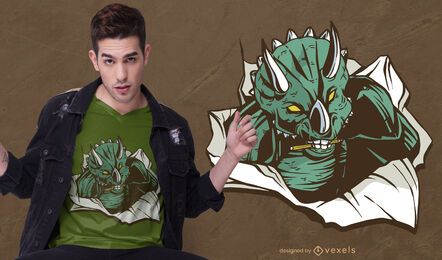 Design de t-shirt de papel Triceratops