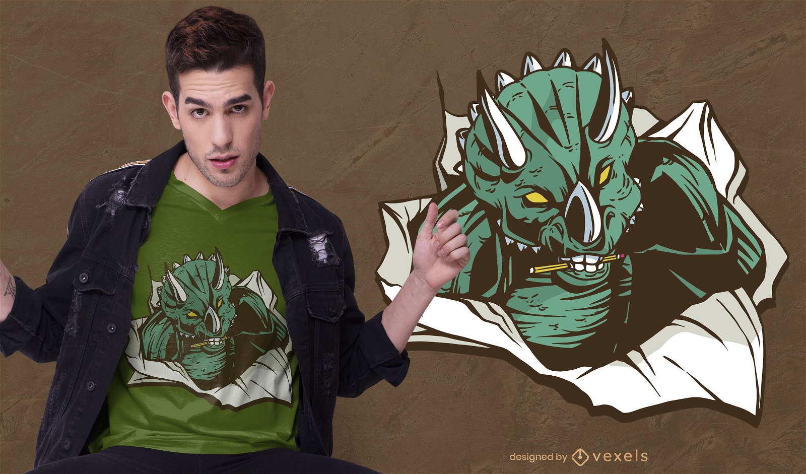 Design de t-shirt de papel Triceratops