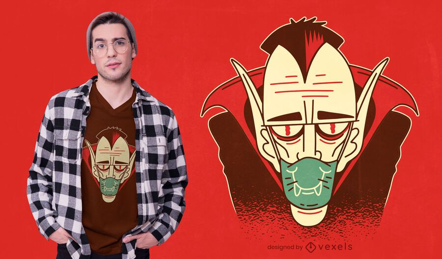 Dracula face mask t-shirt design Dracula face mask t-shirt design
