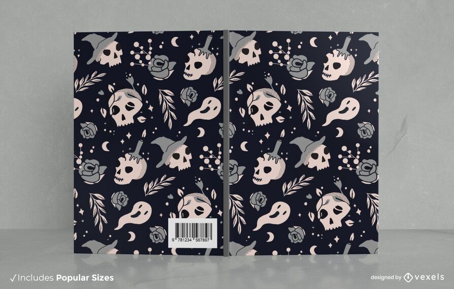 Halloween Black Doodle Book Cover Design Halloween Black Doodle Book Cover Design