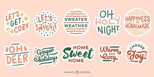Conjunto de adesivos de citação de Natal
