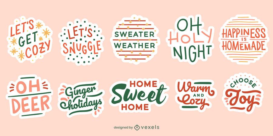 Christmas quote sticker set Christmas quote sticker set